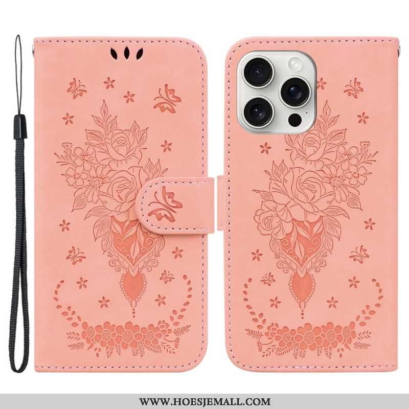 Leren Hoesje iPhone 16 Pro Max Floralie