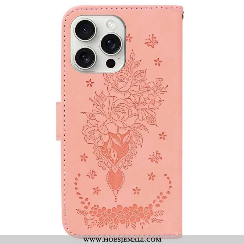 Leren Hoesje iPhone 16 Pro Max Floralie