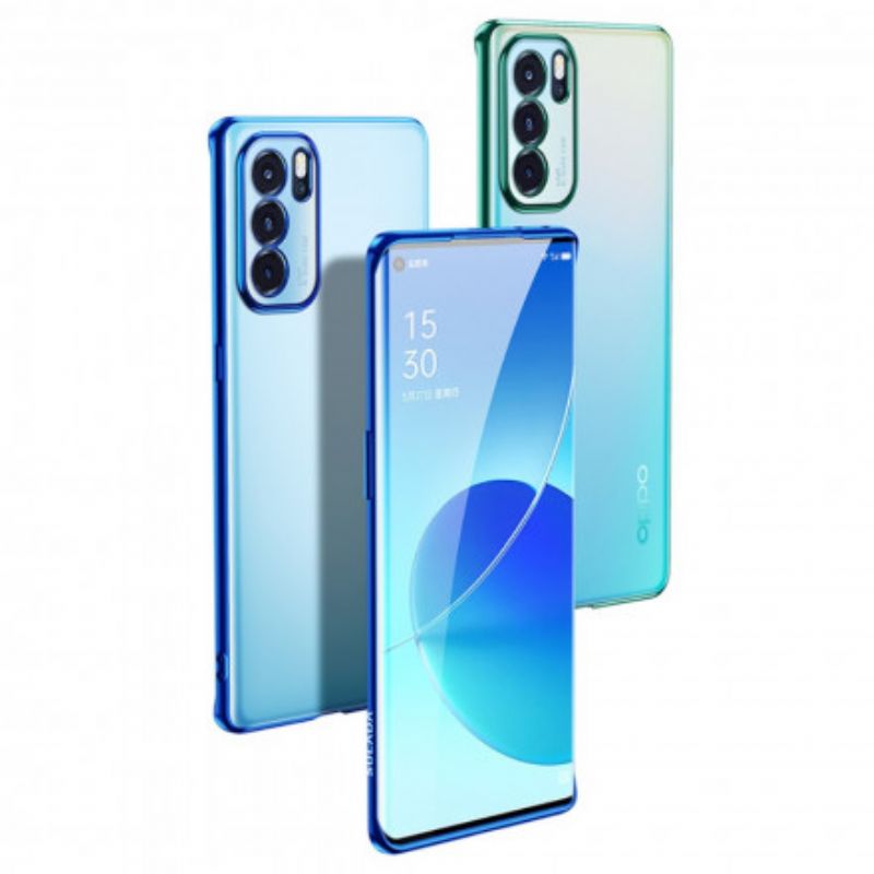 Cover Hoesje Oppo Reno 6 Pro 5g Telefoonhoesje Transparante Randen Stijl Metaal Sulada