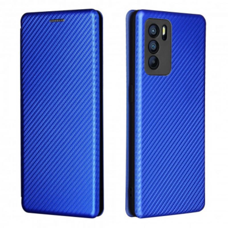 Folio-hoesje Oppo Reno 6 Pro 5g Gekleurde Carbon Silicone