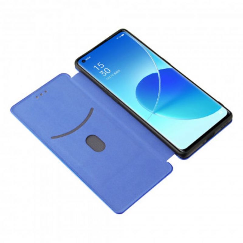 Folio-hoesje Oppo Reno 6 Pro 5g Gekleurde Carbon Silicone