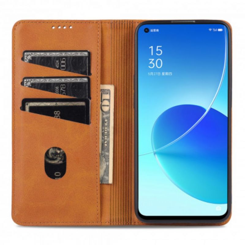 Folio-hoesje Voor Oppo Reno 6 Pro 5g Azns Lederen Stijl