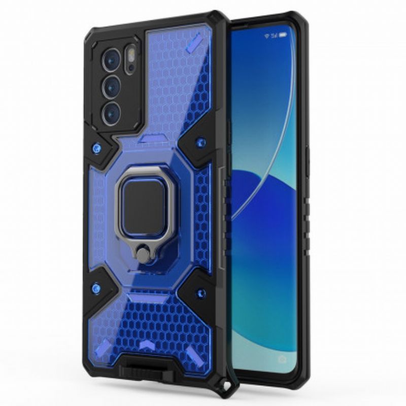 Hoesje Voor Oppo Reno 6 Pro 5g Honingraat Met Ring