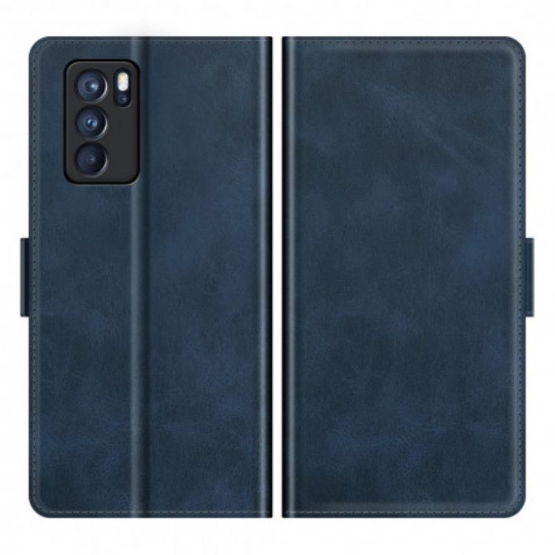 Leren Hoesje Oppo Reno 6 Pro 5g Dubbel Sluiten Bescherming Hoesje