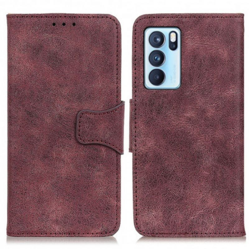 Leren Hoesje Oppo Reno 6 Pro 5g Vintage Splitleer