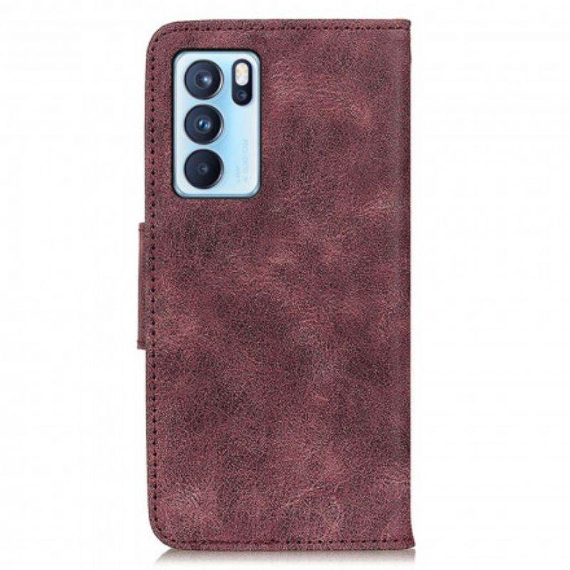 Leren Hoesje Oppo Reno 6 Pro 5g Vintage Splitleer