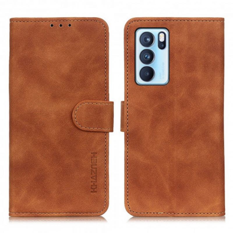 Leren Hoesje Voor Oppo Reno 6 Pro 5g Vintage Khazneh-leereffect