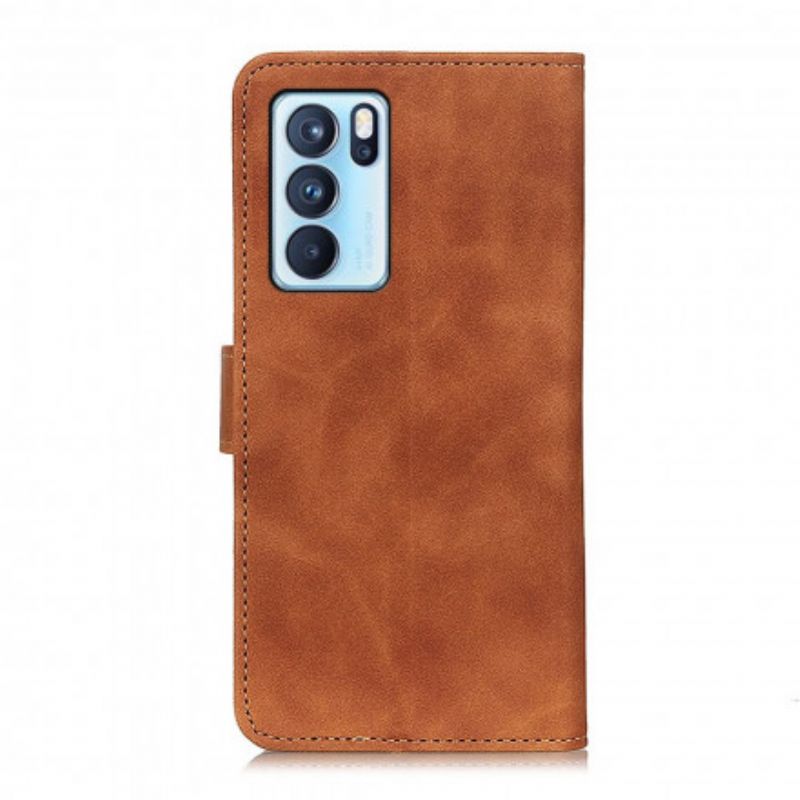 Leren Hoesje Voor Oppo Reno 6 Pro 5g Vintage Khazneh-leereffect