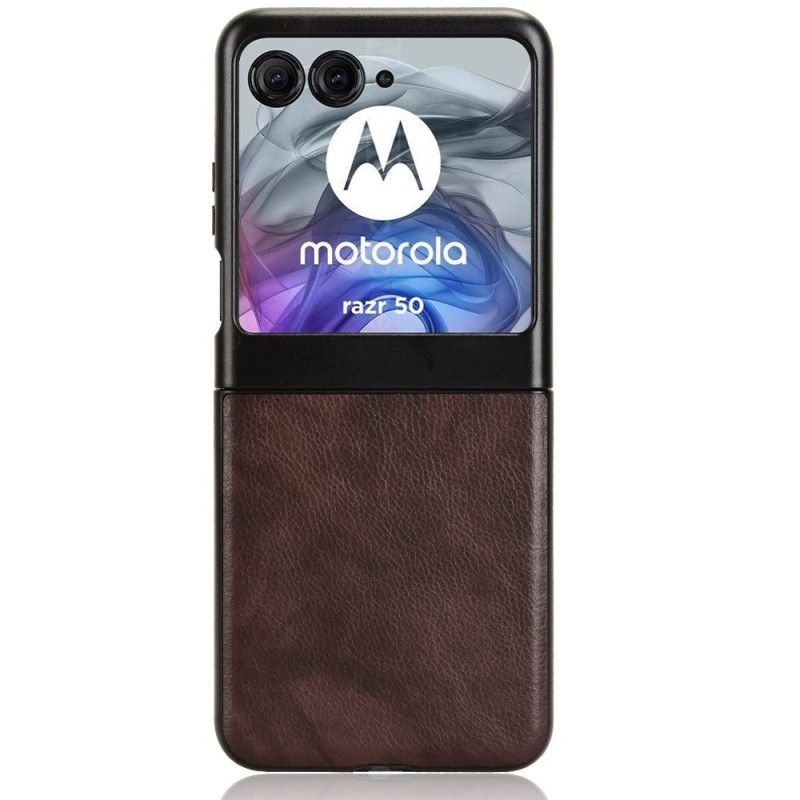 Hoesje Motorola Razr 50 Ledereffect Bescherming Hoesje