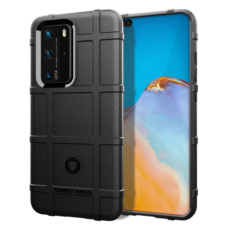 Case Hoesje Huawei P40 Pro Grijs Zwart Telefoonhoesje Robuust Schild