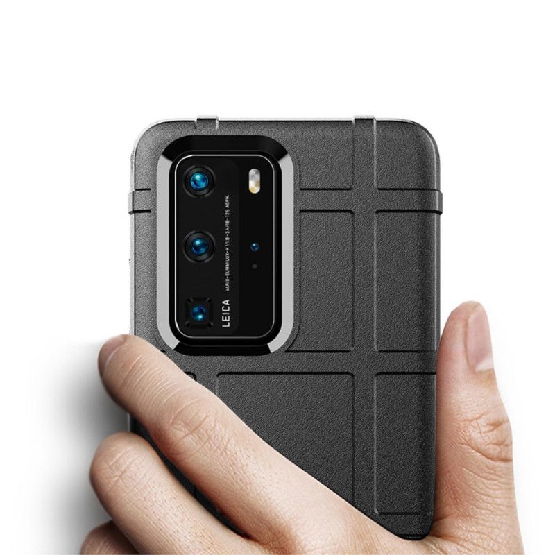 Case Hoesje Huawei P40 Pro Grijs Zwart Telefoonhoesje Robuust Schild