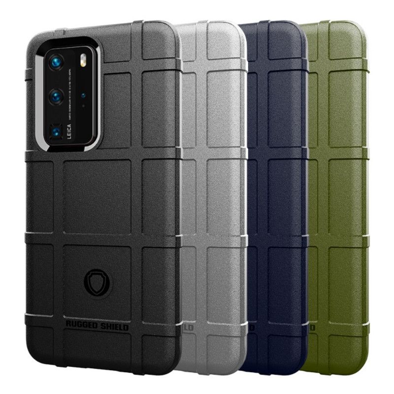 Case Hoesje Huawei P40 Pro Grijs Zwart Telefoonhoesje Robuust Schild