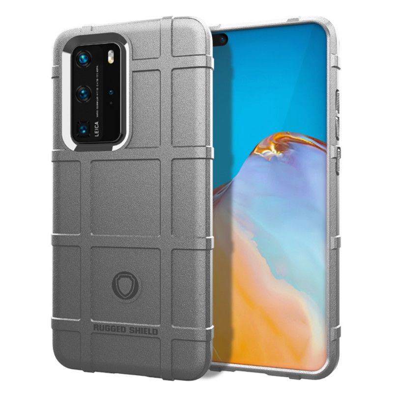 Case Hoesje Huawei P40 Pro Grijs Zwart Telefoonhoesje Robuust Schild