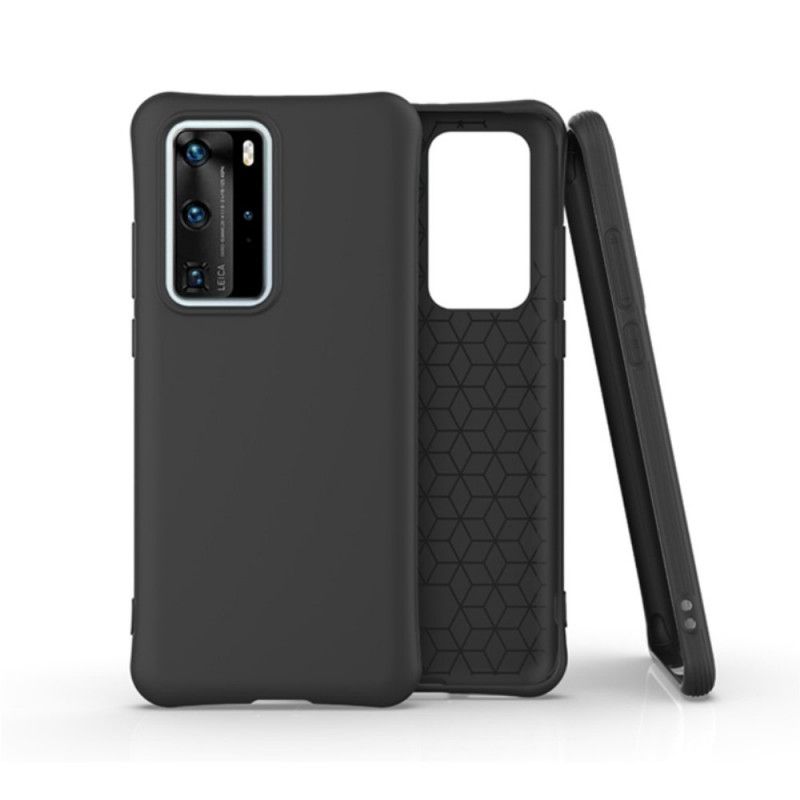 Case Hoesje Huawei P40 Pro Rood Zwart Telefoonhoesje Flexibele Mat Siliconen