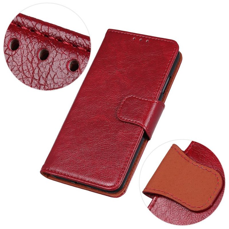 Cover Folio-hoesje Huawei P40 Pro Rood Zwart Telefoonhoesje Split Nappaleer