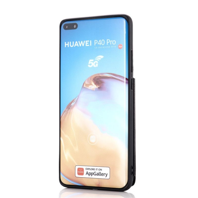 Cover Hoesje Huawei P40 Pro Rood Zwart Telefoonhoesje Steunkaarthouder