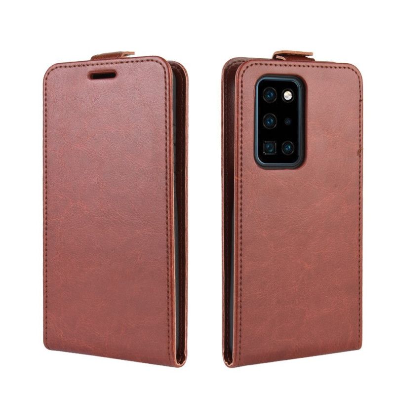 Flip Case Leren Huawei P40 Pro Wit Zwart Opvouwbaar