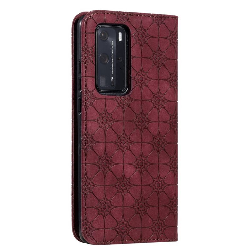 Folio-hoesje Huawei P40 Pro Donkerblauw Groen Sterrenprint