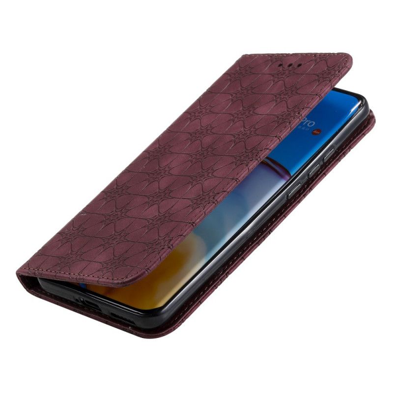 Folio-hoesje Huawei P40 Pro Donkerblauw Groen Sterrenprint