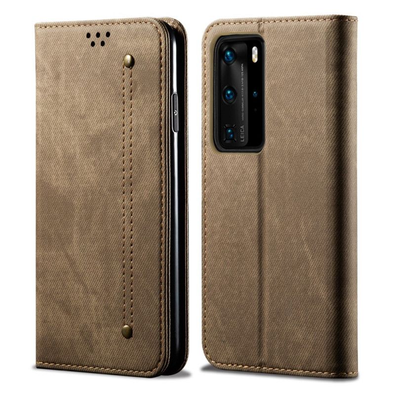 Folio-hoesje Huawei P40 Pro Jeans Met Imitatieleerstructuur