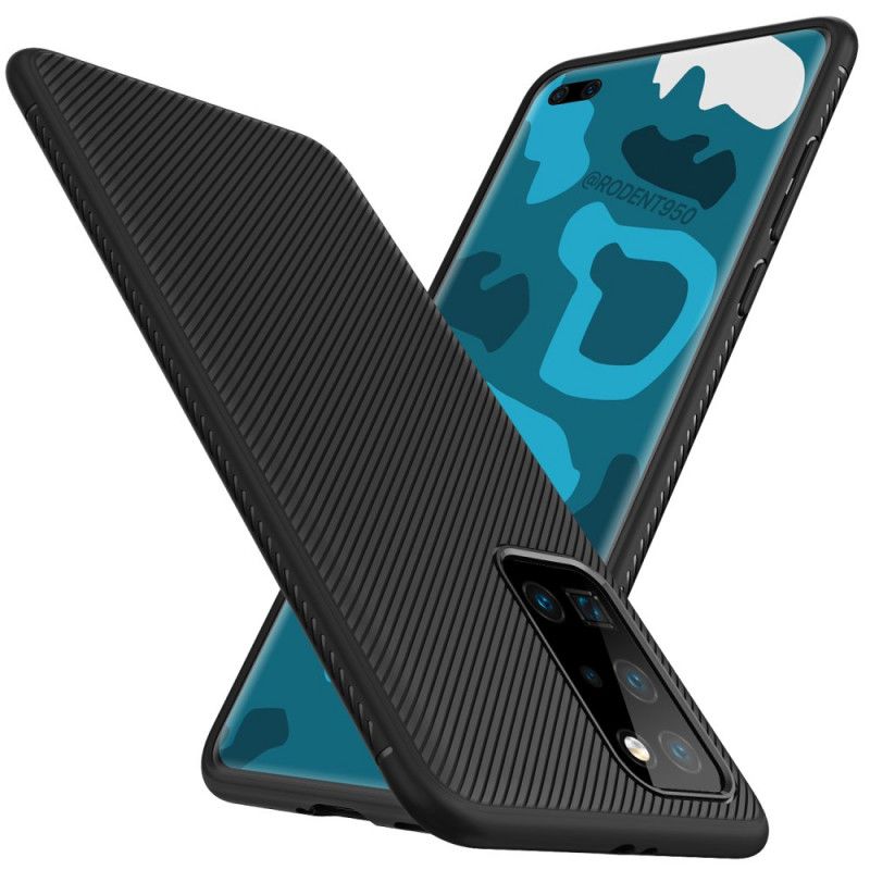 Hoesje Huawei P40 Pro Donkerblauw Zwart Twill Uit De Jazzserie