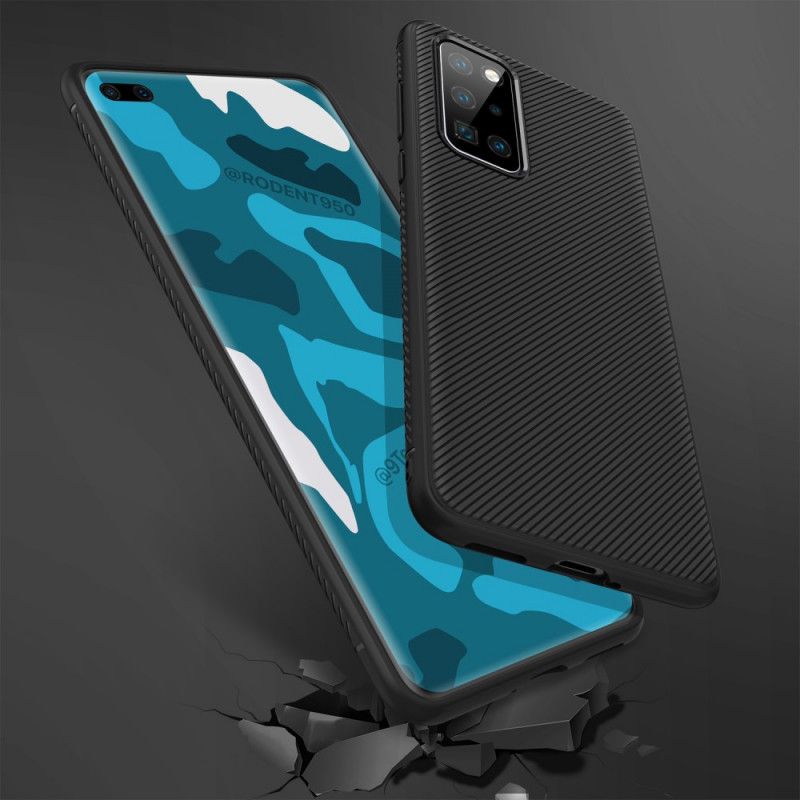 Hoesje Huawei P40 Pro Donkerblauw Zwart Twill Uit De Jazzserie