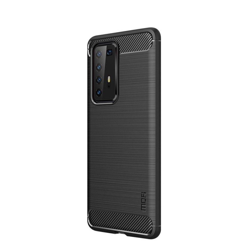 Hoesje Huawei P40 Pro Grijs Zwart Mofi Geborstelde Koolstofvezel