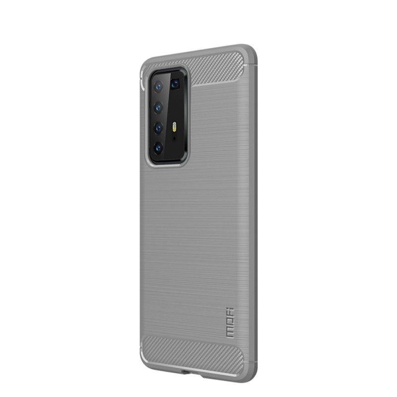 Hoesje Huawei P40 Pro Grijs Zwart Mofi Geborstelde Koolstofvezel