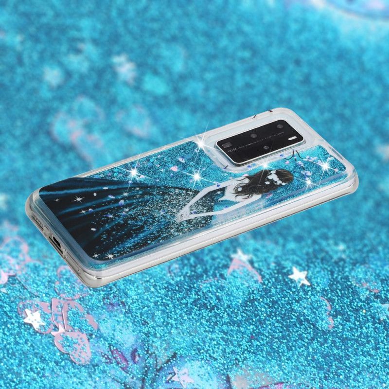 Hoesje Huawei P40 Pro Vrouw Met Glitters