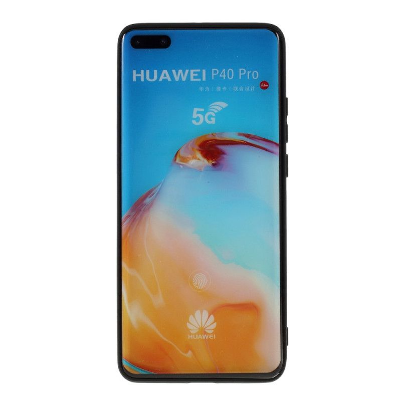 Hoesje Huawei P40 Pro Wit Zwart Mat Siliconen