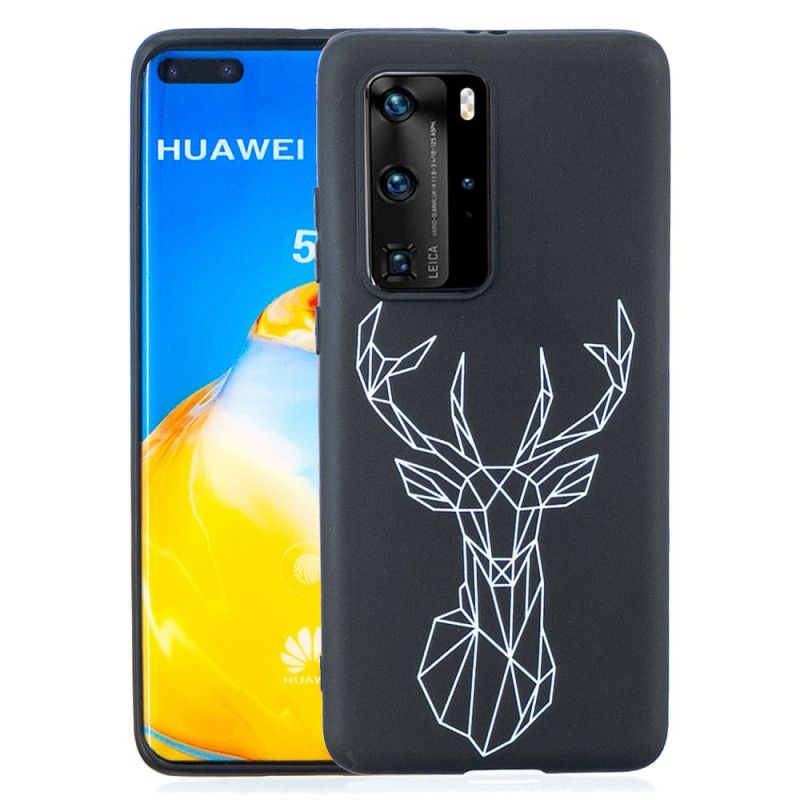 Hoesje voor Huawei P40 Pro Flexibele Afbeelding Van Een Hert Van Siliconen