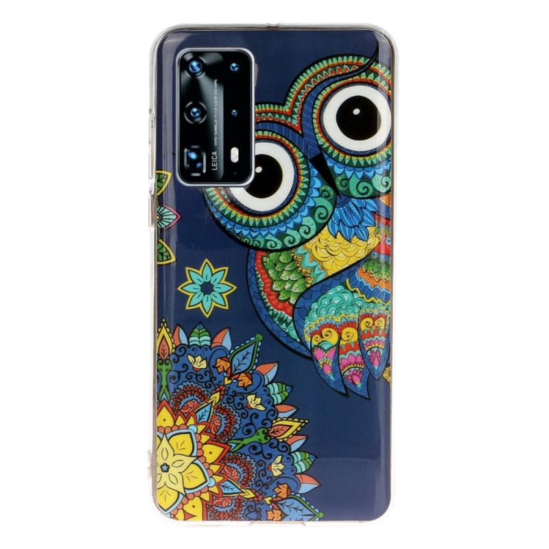 Hoesje voor Huawei P40 Pro Fluorescerende Mandala-Uil