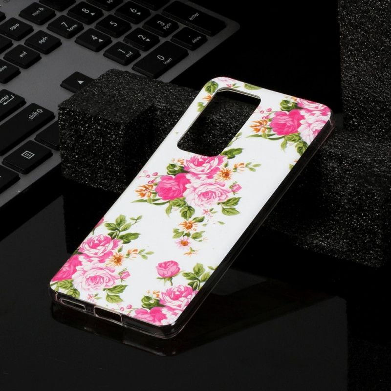 Hoesje voor Huawei P40 Pro Fluorescerende Vrijheidsbloemen