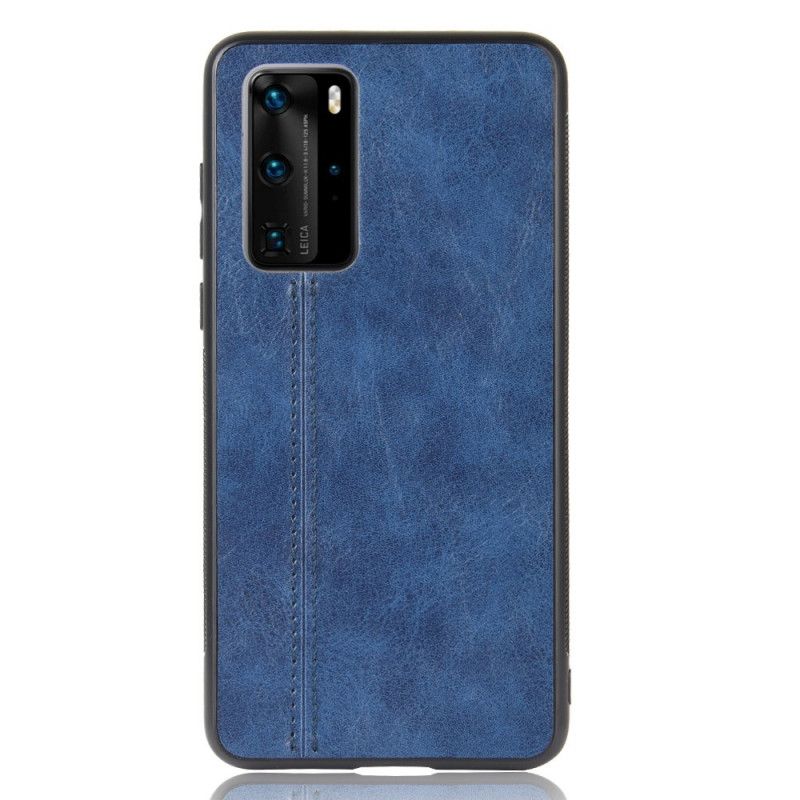 Hoesje voor Huawei P40 Pro Gestikt Leereffect