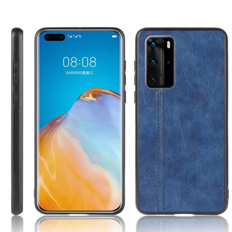 Hoesje voor Huawei P40 Pro Gestikt Leereffect