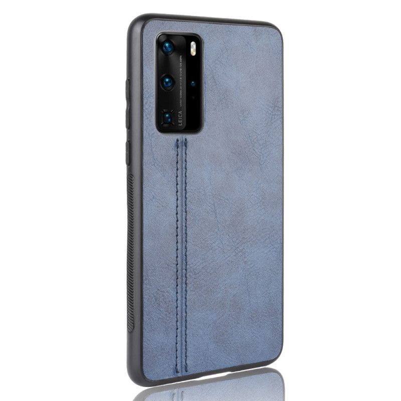 Hoesje voor Huawei P40 Pro Gestikt Leereffect