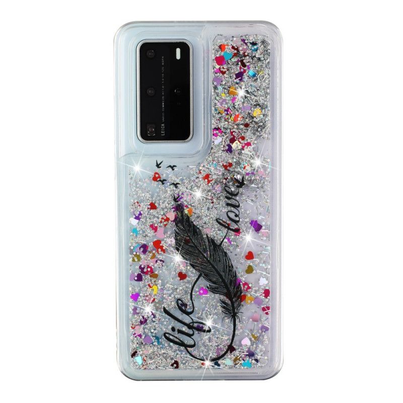 Hoesje voor Huawei P40 Pro Leven & Liefde Glitter