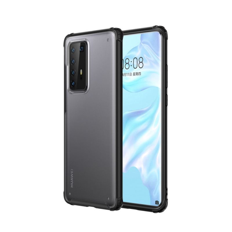 Hoesje voor Huawei P40 Pro Wit Zwart Frosted Hybride