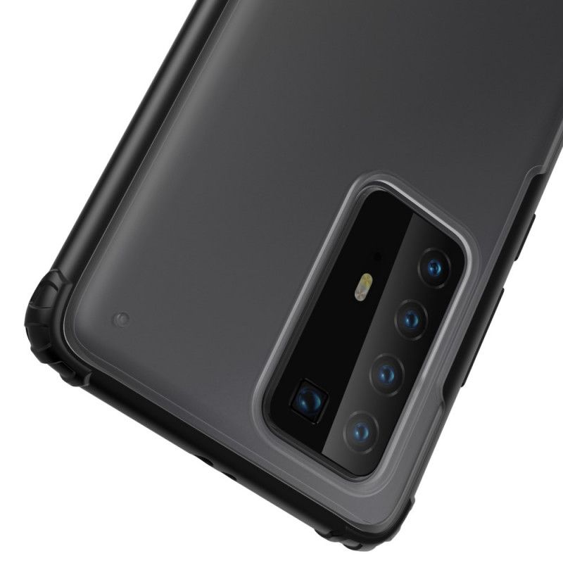 Hoesje voor Huawei P40 Pro Wit Zwart Frosted Hybride