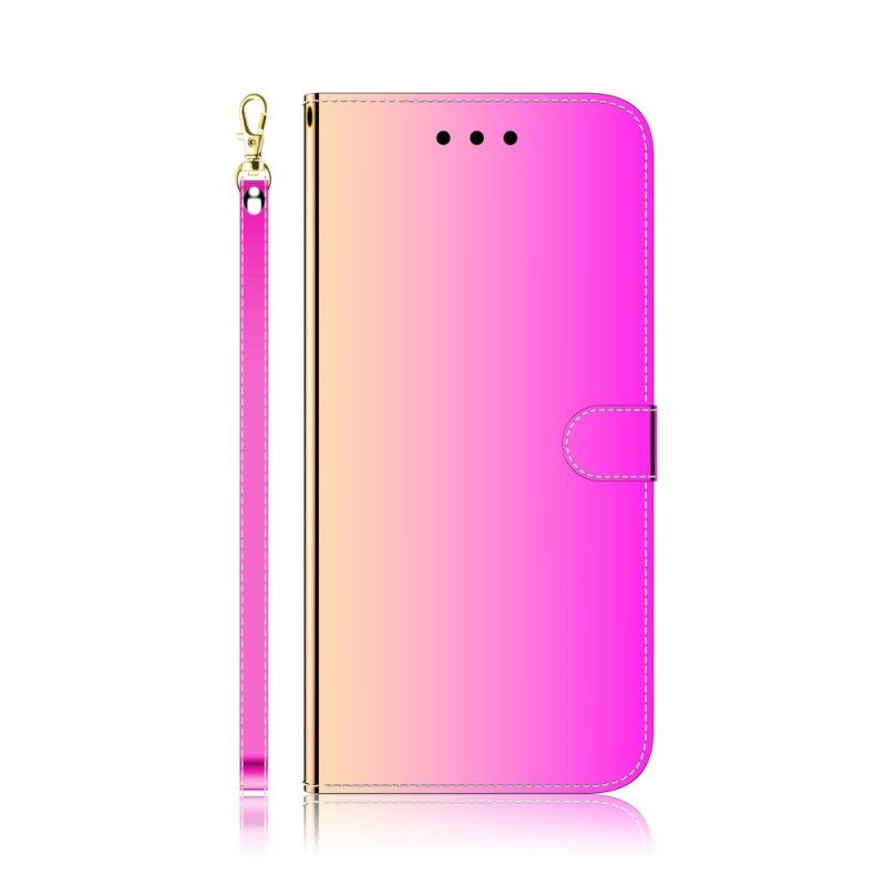 Leren Hoesje voor Huawei P40 Pro Magenta Zwart Kunstlederen Spiegelkap