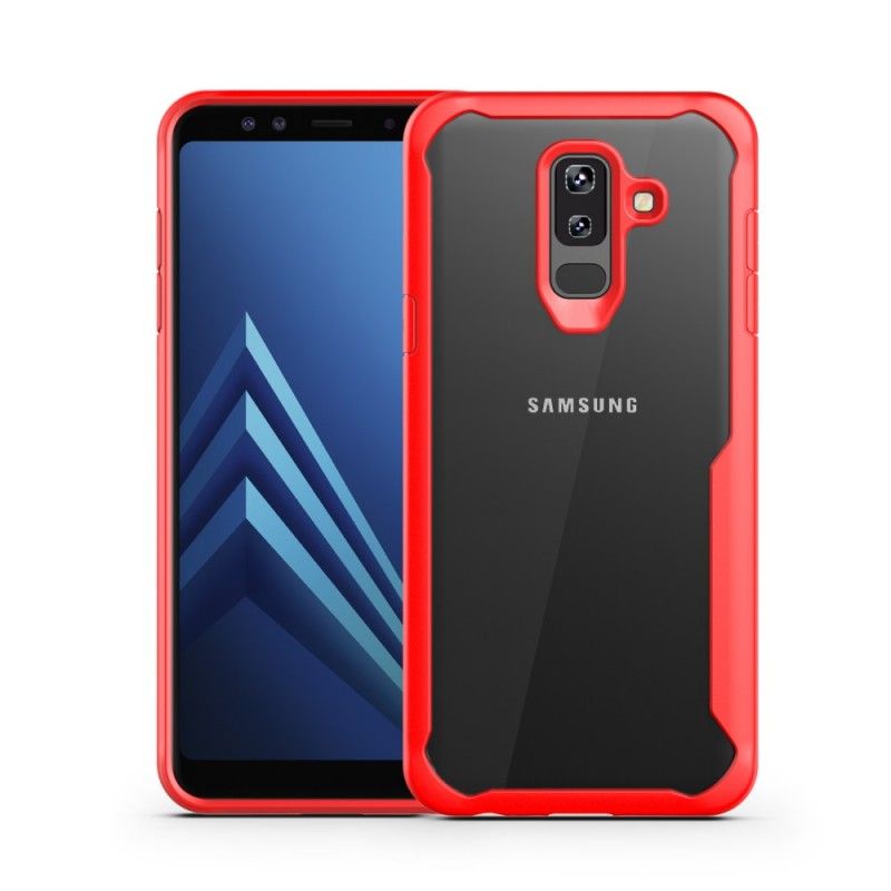 Hoesje Samsung Galaxy A6 Plus Rood Hybride Afgeschuinde Randen