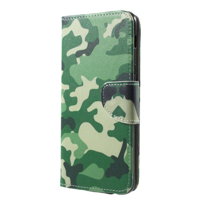 Leren Hoesje Samsung Galaxy A6 Plus Militaire Camouflage