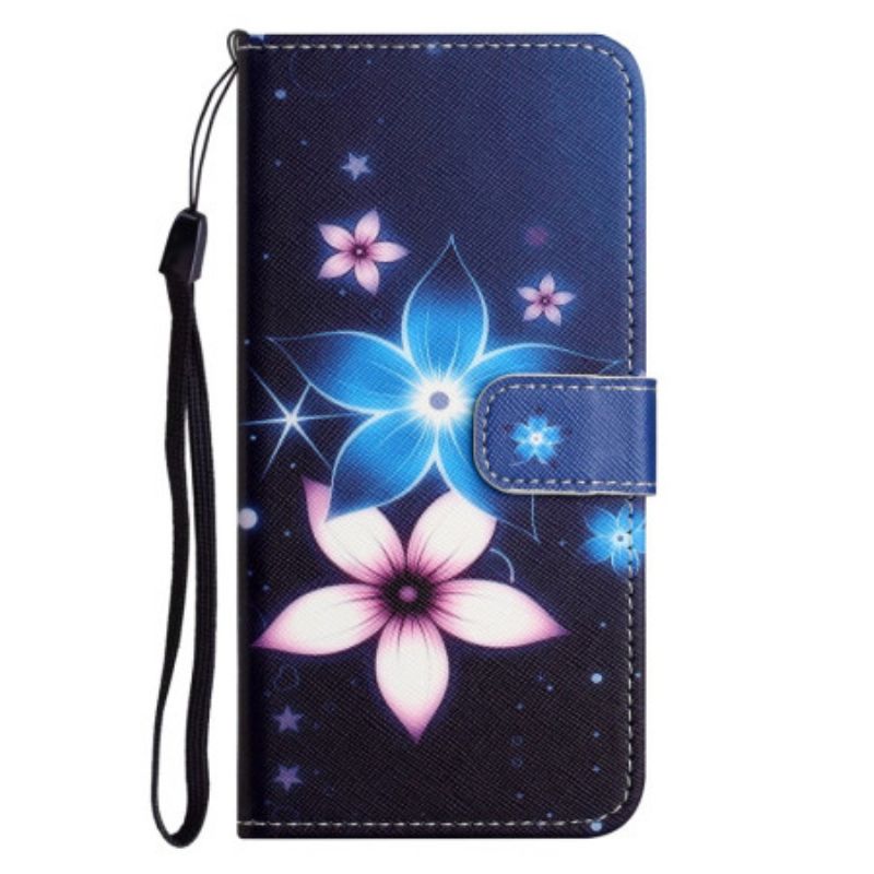 Flip Case Leren Samsung Galaxy A16 5g Maanbloemen