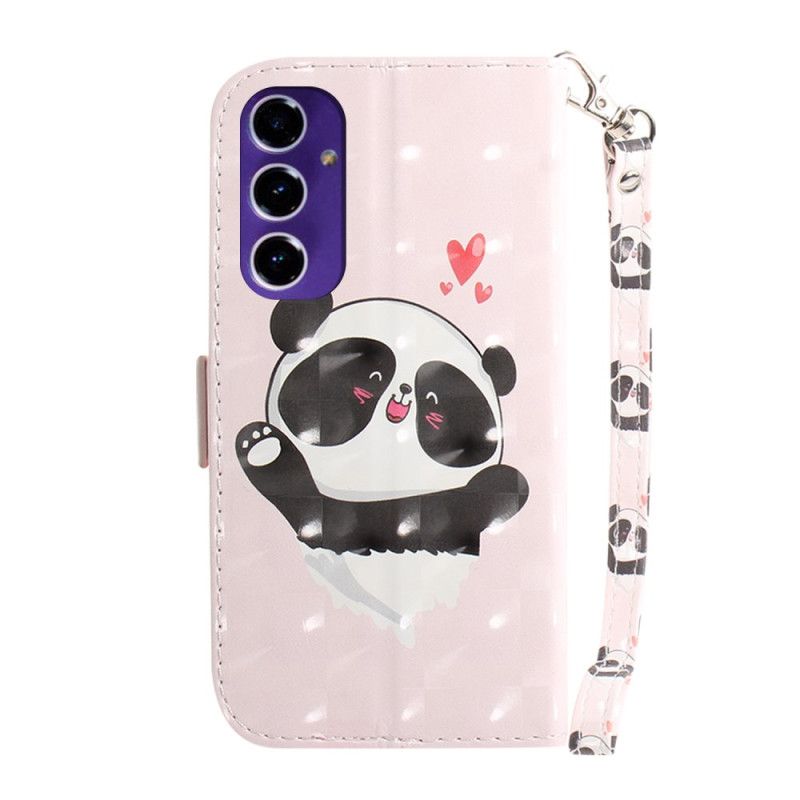 Flip Case Leren Samsung Galaxy A16 5g Panda Love Met Riempje