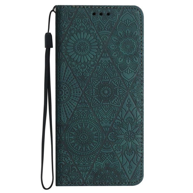 Folio-hoesje Samsung Galaxy A16 5g Telefoonhoesje Bloemmotief En Riem