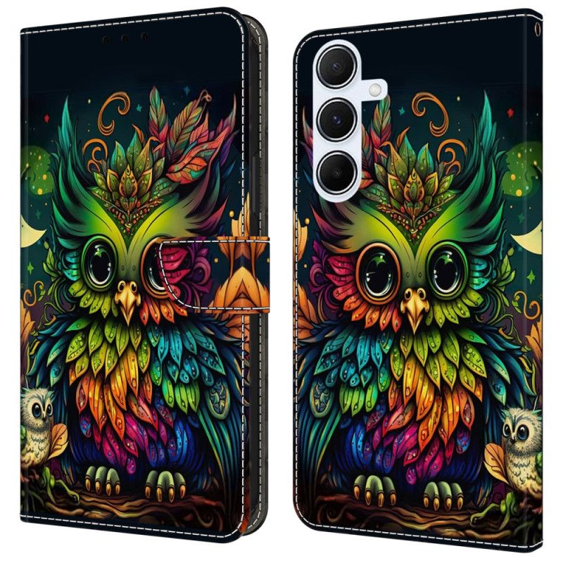 Folio-hoesje Samsung Galaxy A16 5g Telefoonhoesje Kleurrijke Uil