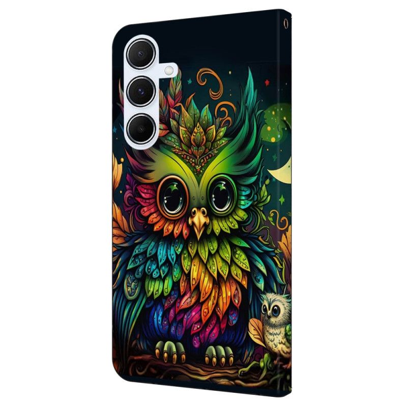 Folio-hoesje Samsung Galaxy A16 5g Telefoonhoesje Kleurrijke Uil