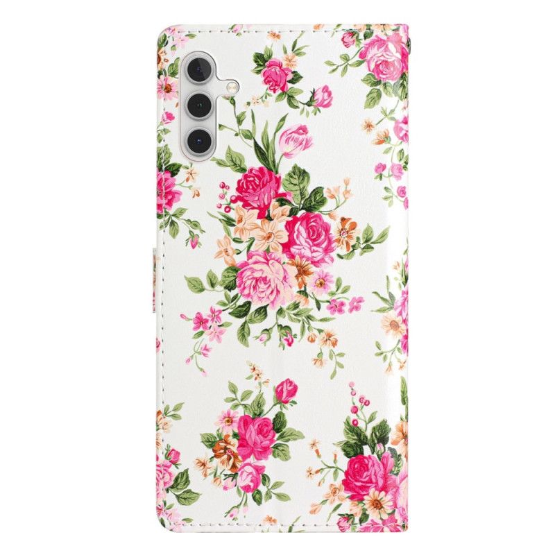 Folio-hoesje Samsung Galaxy A16 5g Telefoonhoesje Rood Bloemmotief