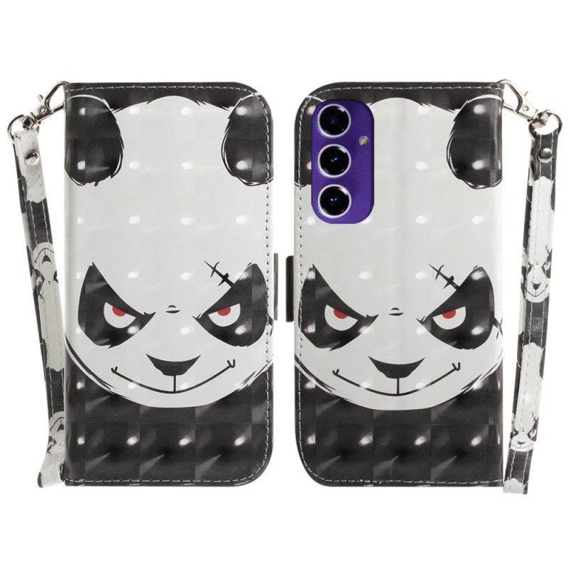 Leren Hoesje Samsung Galaxy A16 5g Boze Panda Met Riem