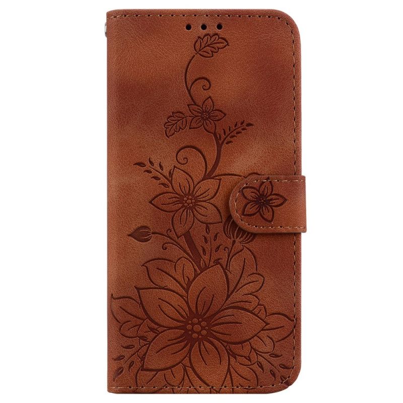 Leren Hoesje Samsung Galaxy A16 5g Leliebloemen Bescherming Hoesje